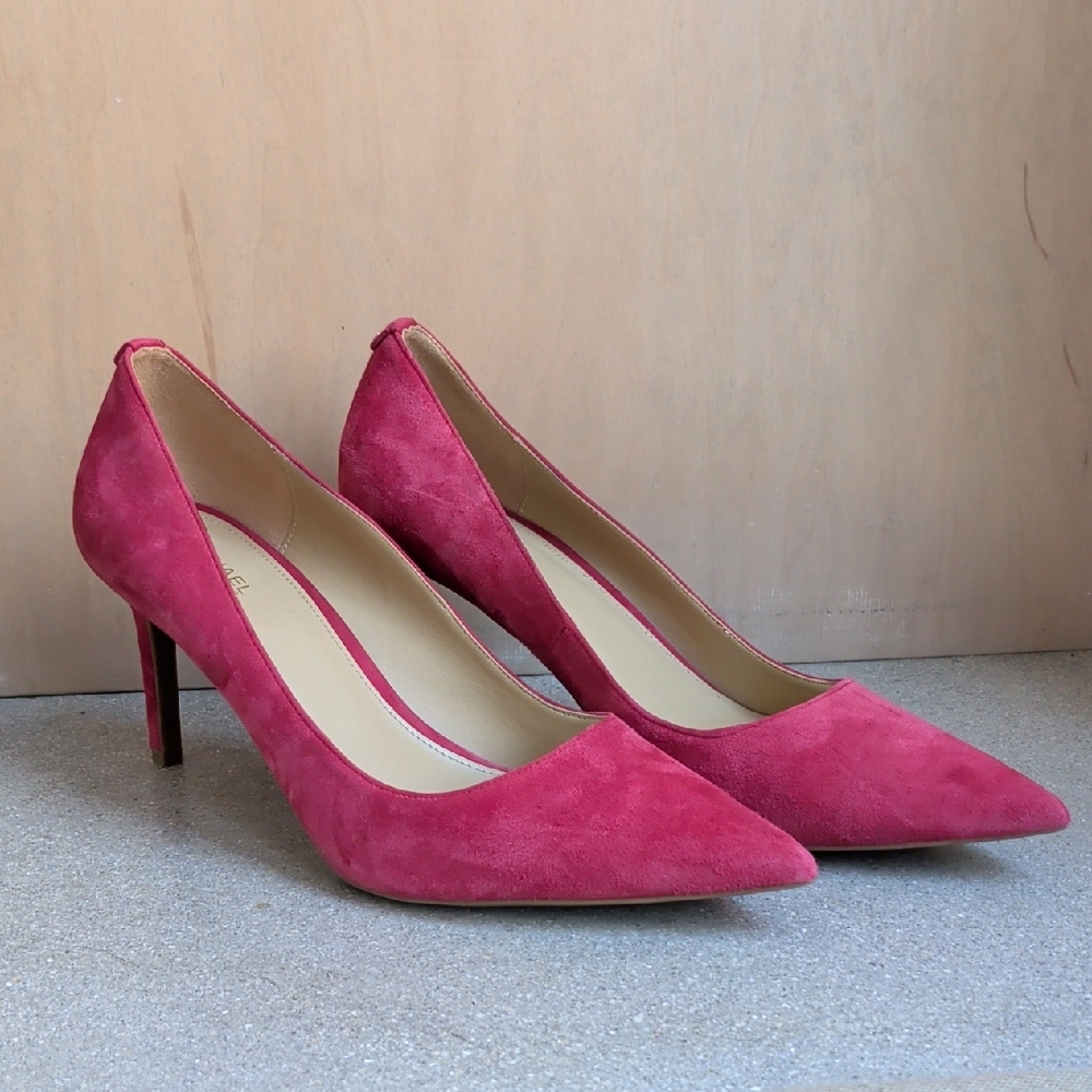 ❤️ Michael Kors Women's Dorothy Flex Stiletto Pumps Berry Suede EUC